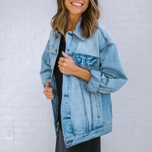 Free People Denim trucker jacket